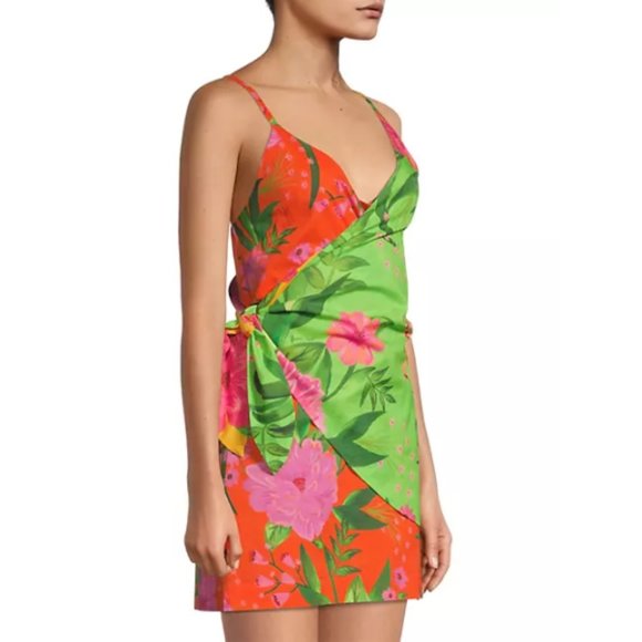 FARM Rio 'Romantic Garden' Wrap Cover-Up Mini Dress, Multicolor - Picture 4 of 6
